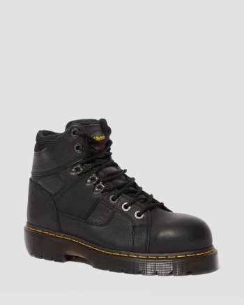 Dr Martens Ironbridge Extra Wide Grizzly Leather Pracovné Čižmy Panske Čierne | 9345-TCNAD